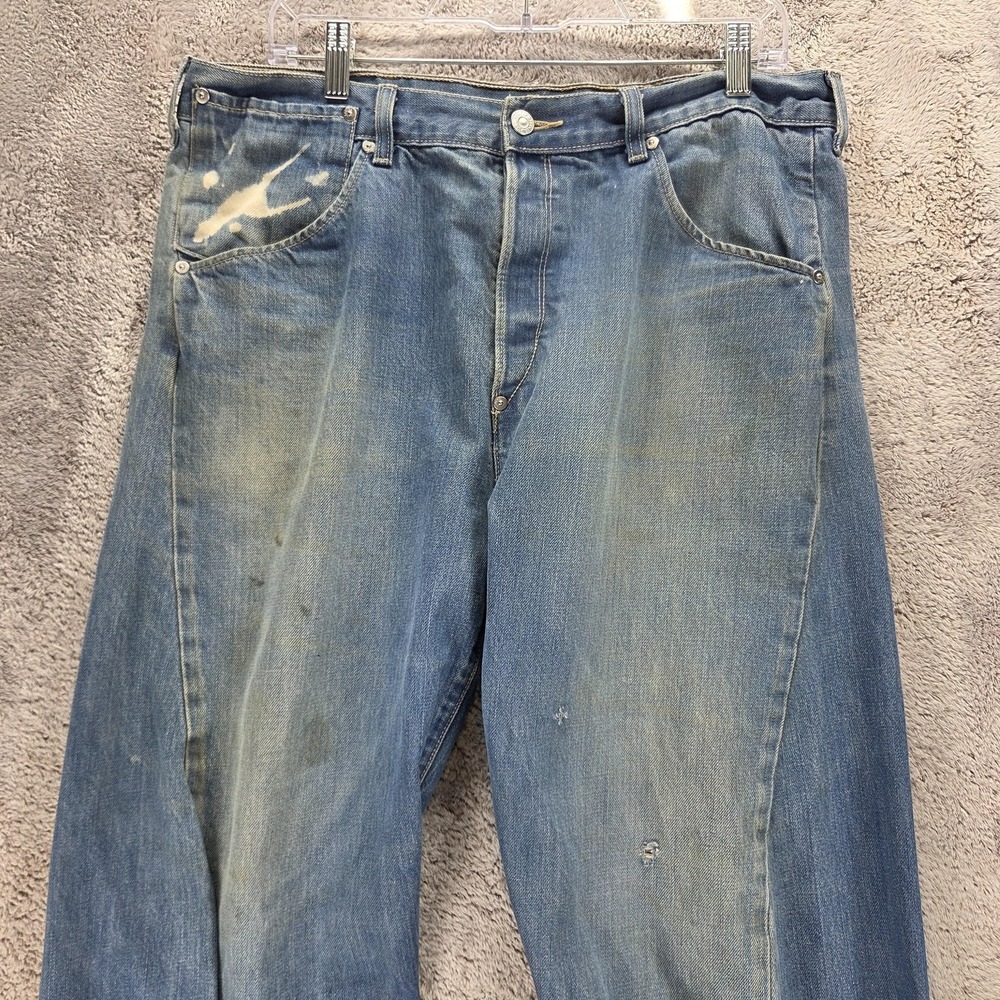 Vintage Levis Engineered Jeans Mens 36x32 Blue Twisted Buckle Back One Pocket - Picture 13 of 16